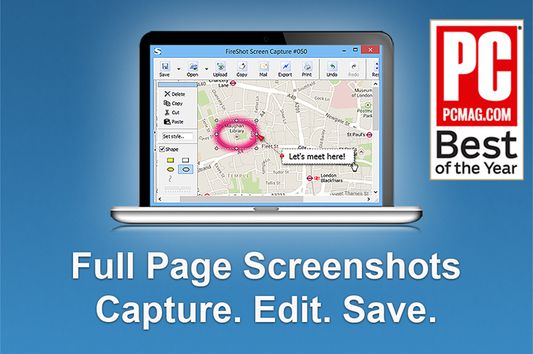 Full web page screenshots, capture to image or PDF.